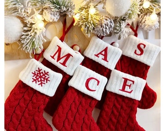 Klassischer Mini-Strumpf mit Monogramm - bestickte Strümpfe, Urlaubsdekor, Weihnachtsgeschenk, frohe Weihnachten!