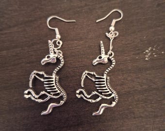 Unicorn Skeleton earrings