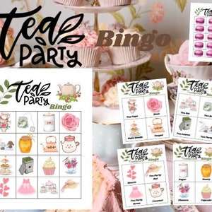 Tea Party, Bingo Game, Tea Party Bingo, Birthday Game