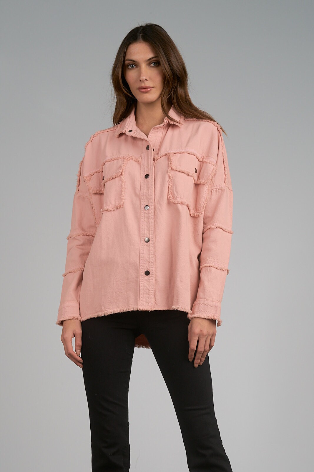 ELAN Rock & Roll Denim Shacket Jacket for Women mauve - Etsy