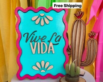 Vive La Vida Decor, Spanish Signs, Positive Quotes, Cielito Lindo Decor, Talavera Art, Cafecito Decor, Mexico Art, Ollas de Barro Mexico