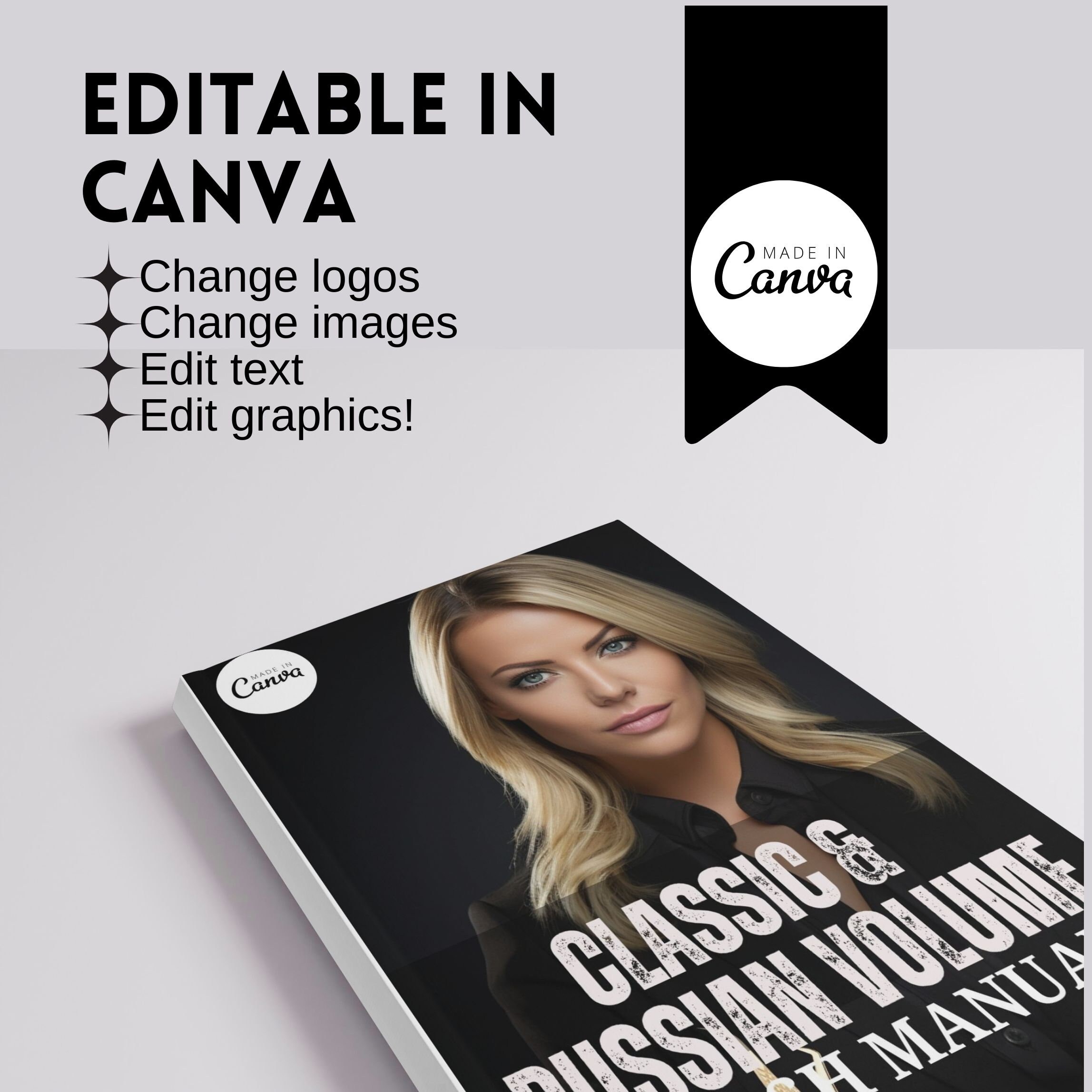 Eyelash Tech Training Manuals, Editable Canva Lash Extensions Classic ...