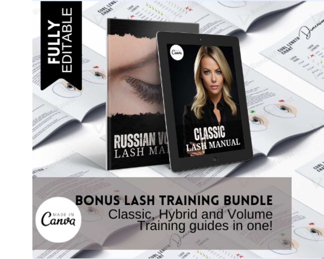 Eyelash Tech Training Manuals, Editable Canva Lash Extensions Classic ...