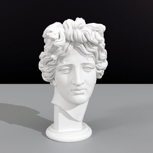 3D Printed Apollo Gustanini Bust - Neoclassical Sculpture - Multiple Sizes Available