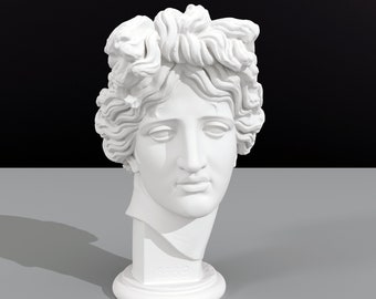 3D-gedruckte Apollo Gustanini Büste - Neoklassizistische Skulptur - Mehrere Größen erhältlich