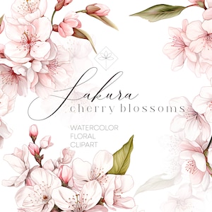 Aquarel kersenbloesems, kersenbloesem clipart, sakura clipart, bruiloft aquarel clipart, lente clipart, bloemen clipart