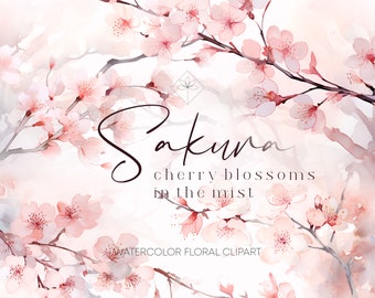 Aquarel kersenbloesems, kersenbloesems clipart, Sakura clipart, bruiloft aquarel clipart, lente clipart, bloemen clipart