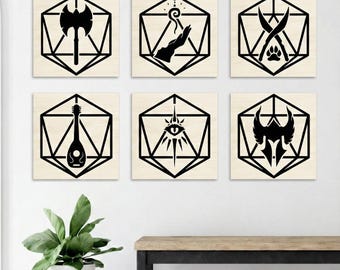 DND Class Icon Wood Print Artwork