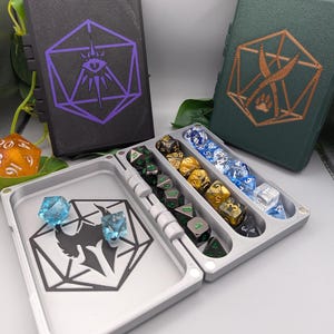 Dice Storage Box - 3 Set Dice Vault With Dice Tray - Customizable