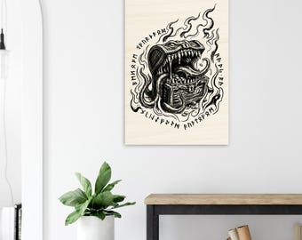 Mimic Monster Wood Print | RPG Game Room Wall Art