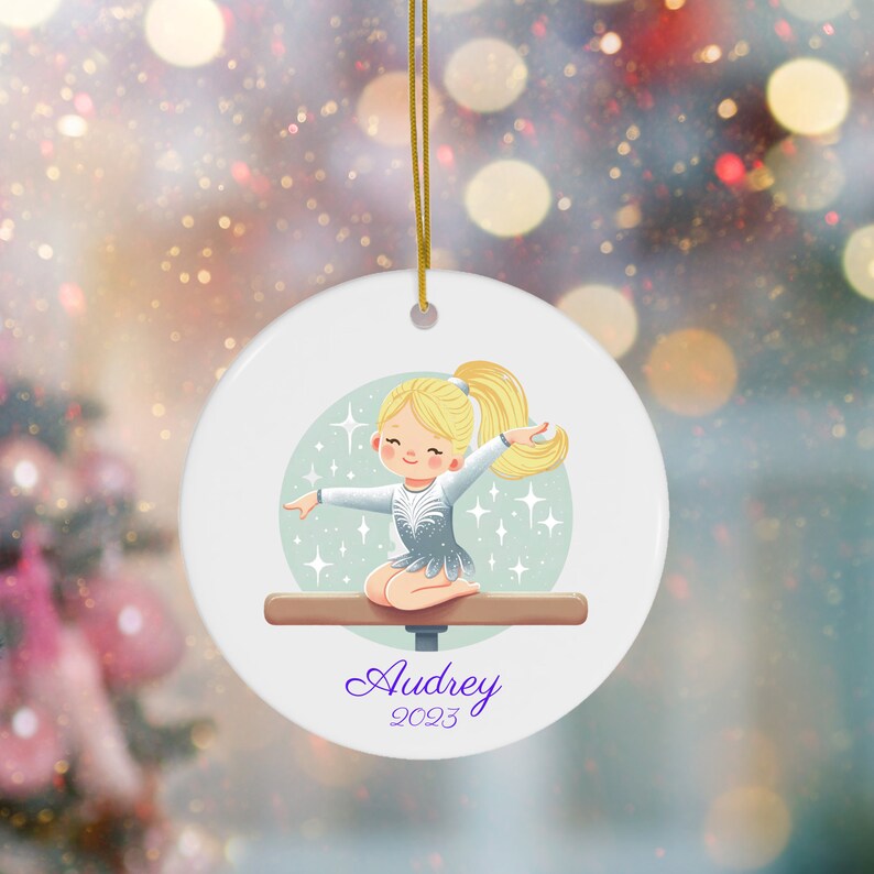 Gymnastics Ornament Personalized Girl Gymnastic Bauble Etsy