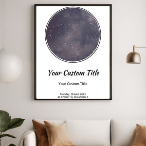 Personalised Star Map Gift, Digital Custom Star Map Print,  Night We Met Anniversary Gift, Constellation Print, Digital Print, Wedding gift