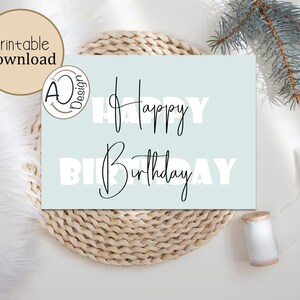Birthday Printable Cards Set of 6 -birthday Blank Card - Happy Birthday ...
