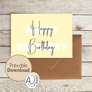 Birthday Printable Cards Set of 6 -birthday Blank Card - Happy Birthday ...