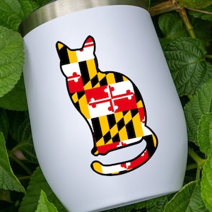 Maryland Flag Cat SVG PNG EPS - Maryland Sticker Decal | Printable Vinyl Sublimation Cricut Silhouette Glowforge | Instant Digital Download