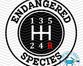 Endangered Species SVG PNG EPS | Stick Shift GenX Humor | Instant Digital Download | Cricut Glowforge | Tshirt Hat Sticker Digital Design