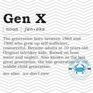 Définition Gen X SVG PNG EPS | Génération X GenX Humour | Téléchargement numérique instantané | Glowforge Cricut | Tshirt, chapeau, autocollant, conception numérique
