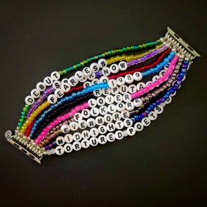 Eras Shimmer Apple Watch Band with Friendship Bracelets