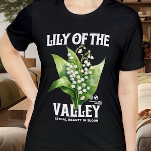 lily of the valley, lily t-shirt, flowers, floral art, watercolor illustration of lily of the vally, poisonous plant, may, birth flower Tee