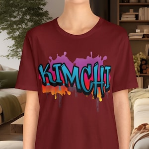 Kimchi, camiseta de kimchi, comida coreana, comida asiática, camiseta de kimchi, sudadera unisex, texto de grafiti, tazón de arroz, kimchi coreano
