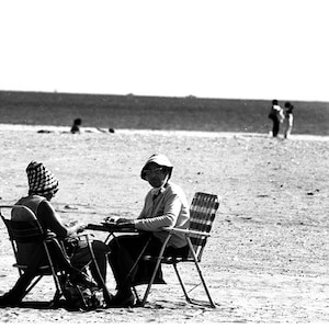 Playing cards On Beach Coney Island New York Photo Art Print Art Vintage Old Brooklyn Black & White Wall Decor Art Picture Sand Classic