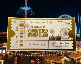 Personalised Hyde Park Winter Wonderland Keepsake Ticket Voucher, Surprise Customised Gift Card