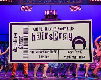 Personalised Hairspray Keepsake Ticket Voucher, Surprise Customised Gift Card
