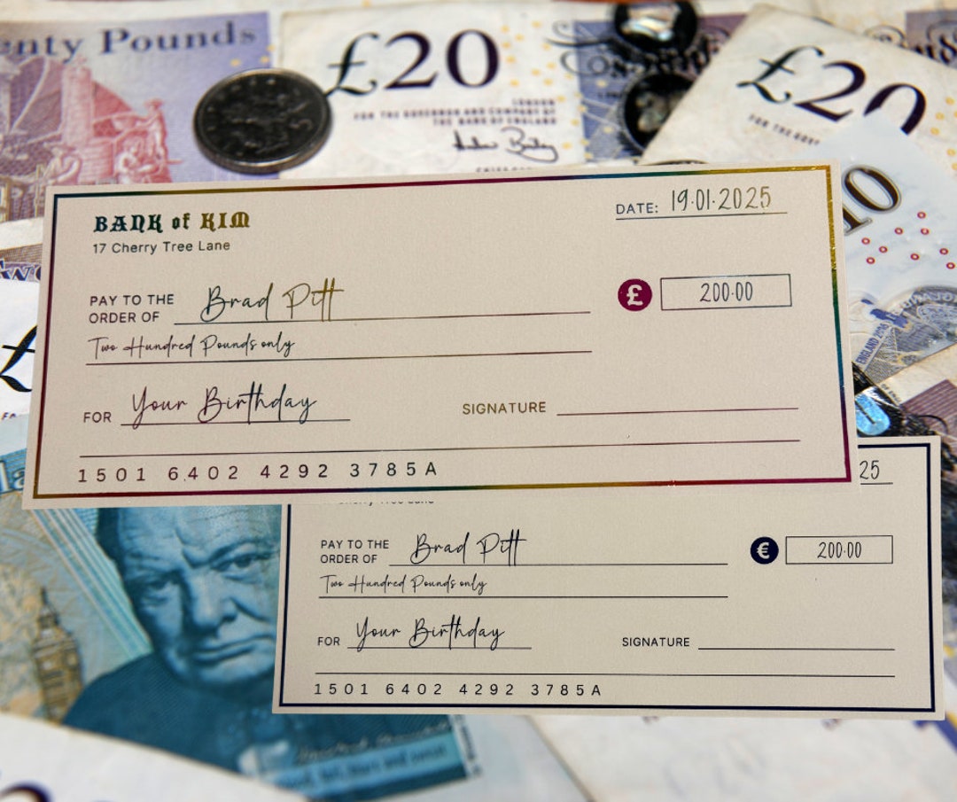 Personalised Cheque Keepsake Gift Voucher, Surprise Customised Gift ...