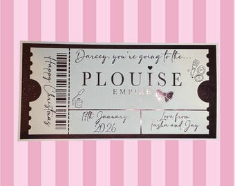 Personalised PLouise Shopping Spree Keepsake Ticket Voucher, Surprise Customised Gift Card, Musical Concert, Foil Ticket