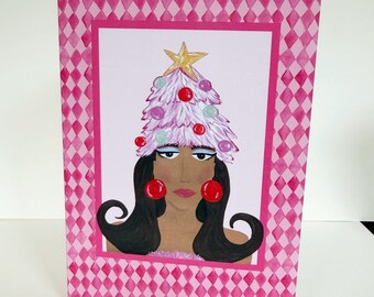 Christmas Lady Greeting Card