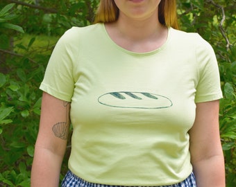 Block Printed Baguette Tee, 100% Cotton