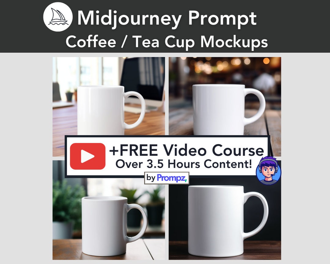 Midjourney Prompt for Coffee Cups, AI Art, Customizable, Best Midjourney Prompts, Midjourney