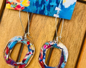 Medium Circle Earrings. Handmade Art Jewelry