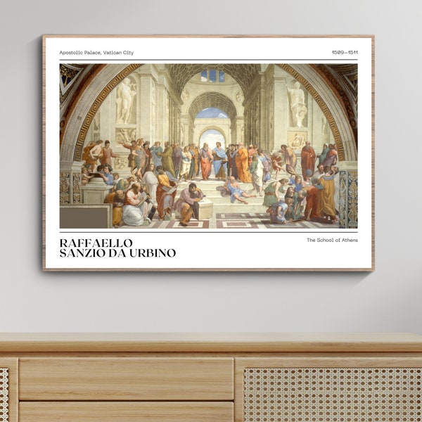 The School of Athens by Raphael - Digital Poster Print - Renaissance Art Decor - 5 Sizes - Instant Download