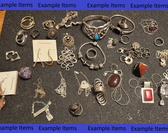 RESELL RESALE 300 gram Mixed 925 Sterling Silver Jewelry Lot Vintage Used