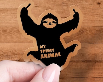 My Spirit Animal, funny sarcastic Sticker Bundle, sarcastic sticker, Funny Sticker, sloth Sticker, Water bottle, Notebook Sticker, lazy