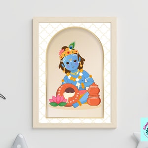 Krishna Wall Art | Wall Decor Kids Room | Krishna Wall Print | Lord Krishna Wall Decor | Indian Nursery Wall Decor | Lord Krishna Printable