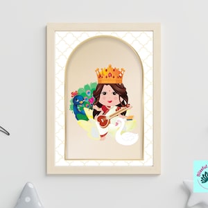 Saraswati Maa Wall Art | Saraswati Maa Printable Wall Decor | Indian Gods wall Art | Study God Maa Saraswati Wall Decor | Study Goddess