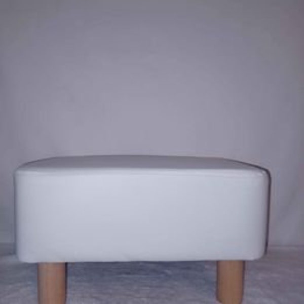 Small Footstool, Fuax Leather Ottoman Footrest,