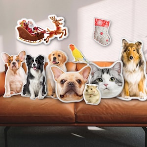 Oreiller personnalisé pour animal de compagnie 3D à partir d'une photo, cadeau pour amoureux des animaux de compagnie, cadeau personnalisé pour chien, cadeau chat, cadeau de la Saint-Valentin