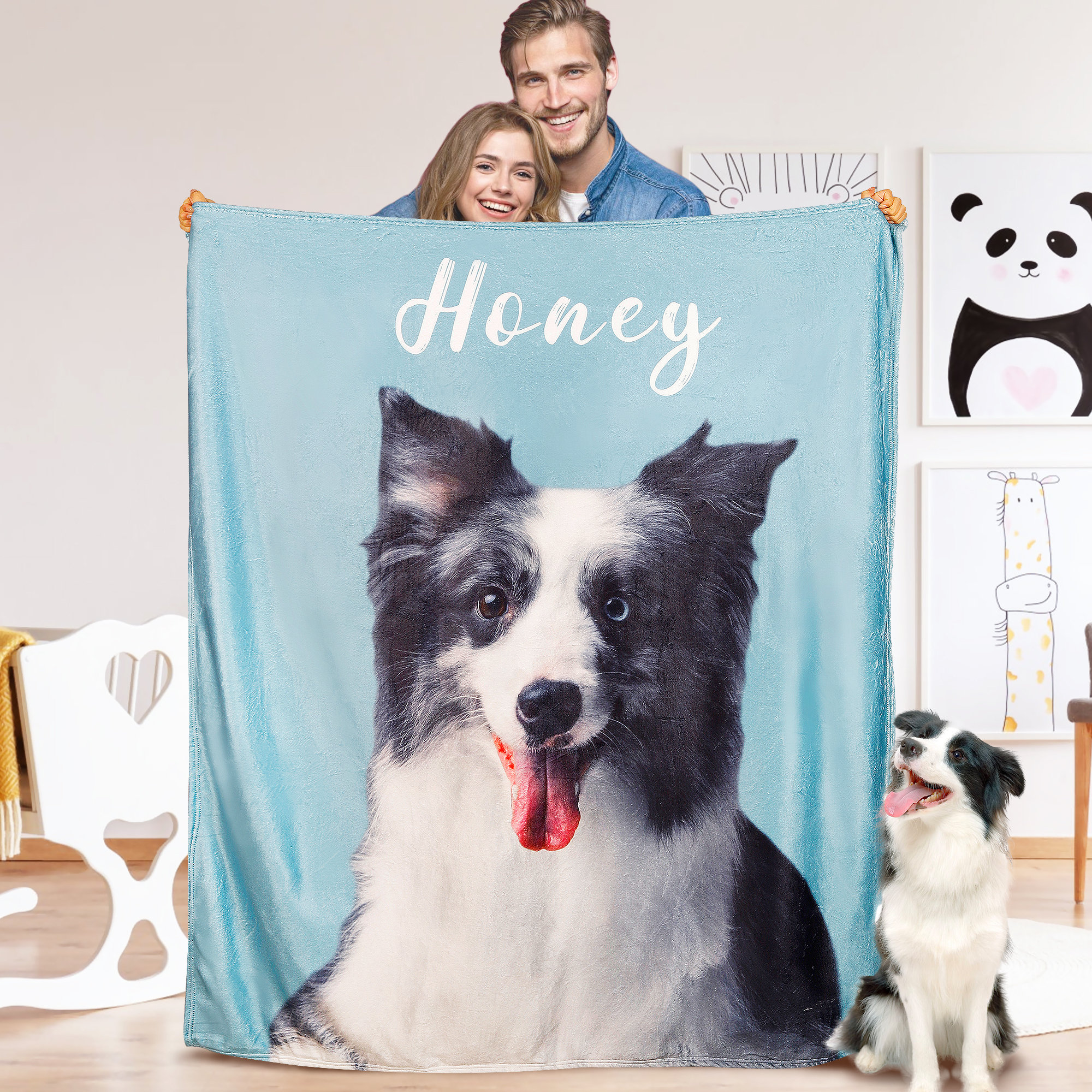 Blanket with your dog's face hot sale