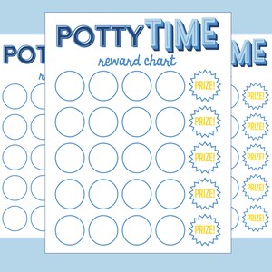Boys Potty Chart | Printable file, digital download | Blue reward chart, potty training chart, boys potty chart, potty training