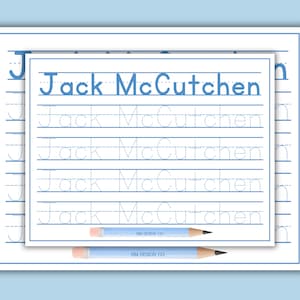 Blue Personalized Name Tracing Sheet | Printable file, digital download | toddler tracing, name practicing, name tracing, tracing printable