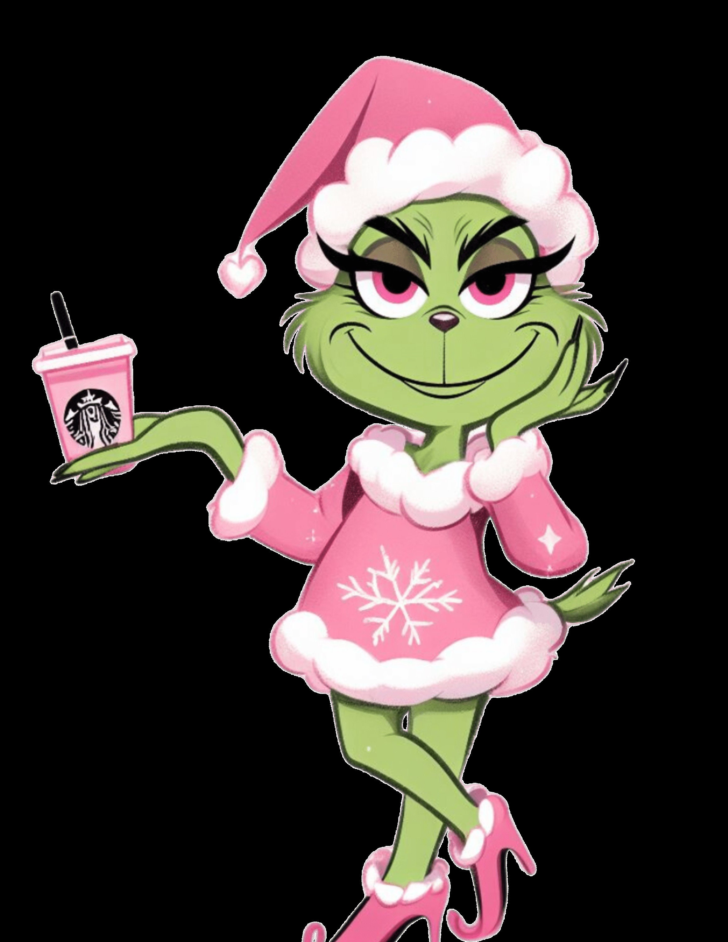 Grinch, Rosa, niña, Navidad de alta resolución, envoltorio para vaso ...