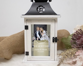 Unique Wedding Gifts for Couple | Engraved Wedding Lantern | Engagement Gift for Couple | Personalized Wedding Lantern with Candle