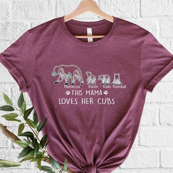 This Mama Loves Her Cubs Shirt,Personalized Cute Cub Tee For Mom,Mama Bear Shirt,Baby Bear,Mothers Day Gift,Mama Bear Gifts,Mama Bear 3 Cubs