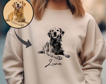 Personalized Pet Owner Sweatshirt, Custom Pet Photo And Name Sweater, Gift For Dog Owner, Cat Lover Apparel, Customized Pet Lover Sweatshirt