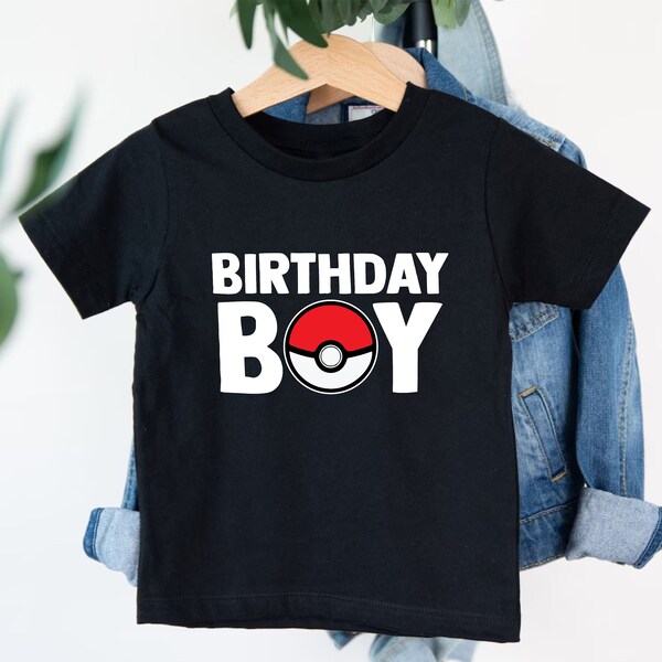 Birthday Boy Shirt, Birthday Boy Poke Ball Shirt, Toddler Birthday Boy, Custom Birthday Boy Shirt,  Gift for Birthday Boy, Kids Birthday Tee