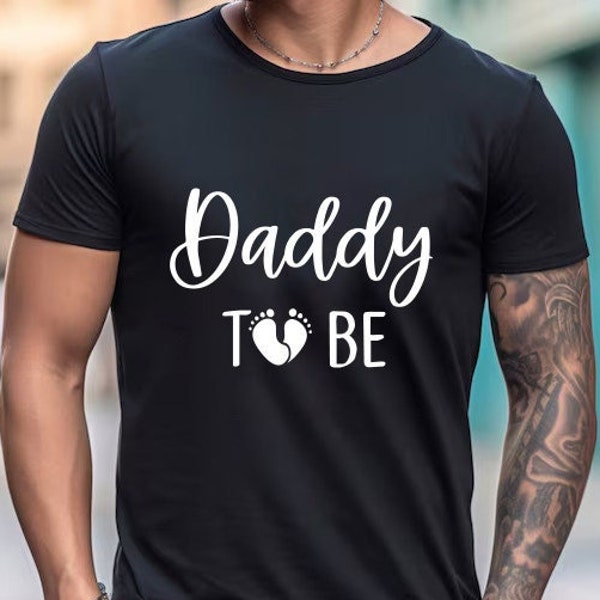 Daddy To Be Tshirt, Baby Footprint Dad Shirt, Fathers Day Shirt, Fathers Day Gifts, Baby Announcement, Pregnancy Reveal, Dad To Be Gifts