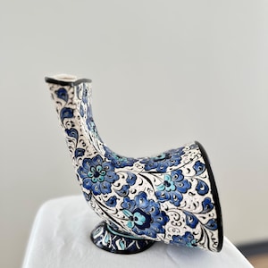 Handmade Ceramic Phone Amplifier: Gramophone Style - Turkish Art